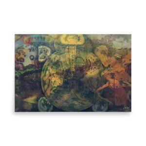 Celestial Glitch Angels | 24x36 Inch Digital Wall Art| Surreal Wall Decor by Arturo Tafoya | Wall Art for Living Room | Art for Art Admirer